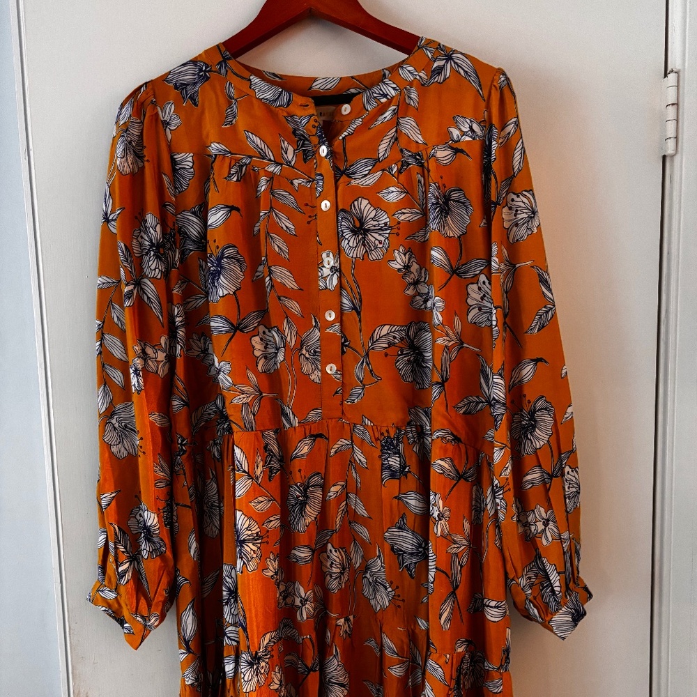 Yellow Blue Floral Roller Rabbit Dress